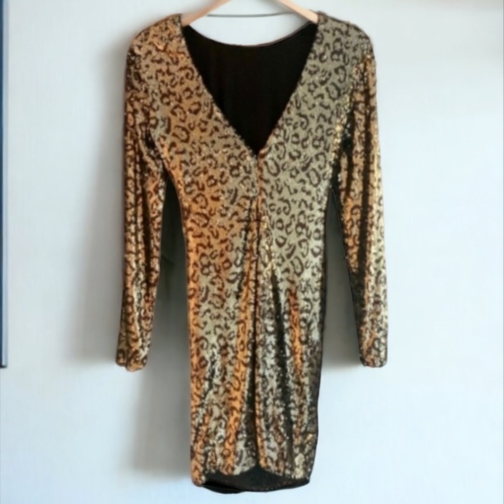 Dress The Population Lolita Sequin Leopard Mini Dress - Picture 5 of 9